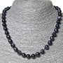Necklace Aventurine (synthetic) Blue Sand Night of Cairo, faceted bead 9mm, length 45cm