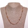 Beads natural stone Quartz "Hairy" oval "tumbled" "milk chocolate", diameter 6mm (+-), length 50cm