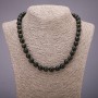 Necklace made of natural stone Sunstone Obsidian smooth bead, diameter 10mm, length 48cm