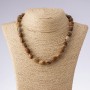 Landscape Jasper Necklace, Cylindrical Beads, 45 cm long, bead size 10×14 mm