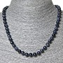 Necklace Aventurine (synthetic) Blue Sand Cairo Night, Faceted Bead 8mm, 45cm