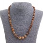 Jasper Necklace, Landscape Jasper, natural stone, bead size 6-11mm to 6-11mm increase, 45cm length