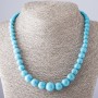 Turquoise Beads (natural) blue with veins, enlarged, diameter 6-14 mm, length 44 cm