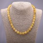 Necklace of natural stone Quartz Rutilated Bead round smooth bead 8mm diameter, length 48cm