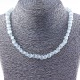 Cat's Eye Bead Pendant 8mm Gray Necklace 40cm