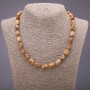 Landscape Jasper Bead necklace with tumbled natural stone, 8×10 mm (±), length 48 cm