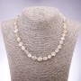Rutilated quartz bead necklace, hairy quartz, faceted, golden, diameter 7-9mm, length 45cm