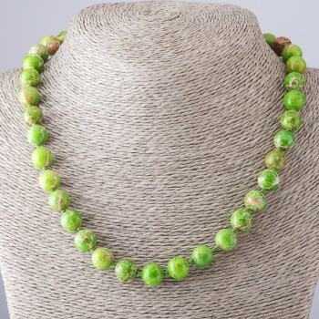 Variscite Necklace Light Green, 45cm length, 9-10mm diameter
