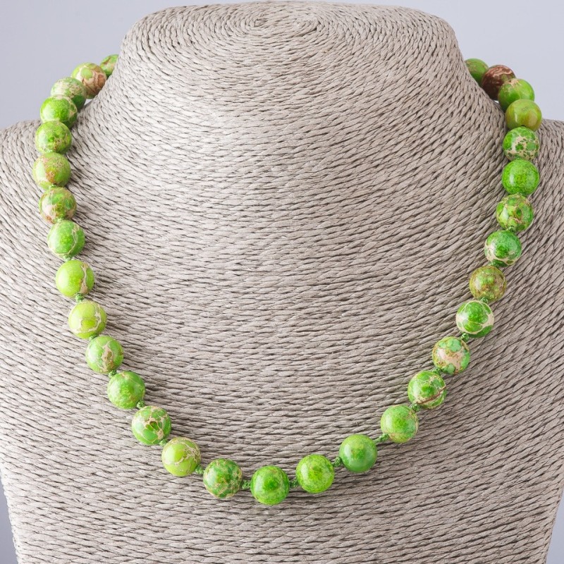 Variscite Necklace Light Green, 45cm length, 9-10mm diameter