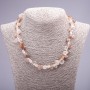 Necklace made of natural gemstone Hairy caramel quartz beads, butterfly faceting, diameter 8-10mm, length 46cm