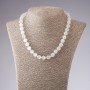 Cat’s Eye Necklace White Pearl Smooth Bead, diameter 10mm, length 45cm
