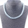 Cat's Eye Bead Ball 10mm in Grey, 40cm Length