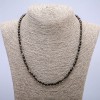Necklace of natural gemstone Silver Obsidian smooth bead, diameter 4mm, length 45cm+