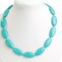 Green Turquoise Beads with Veins Oval 15×30mm, length 50cm