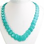Turquoise necklace with veining coin pendant 10-25mm, 50cm length