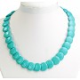 Necklace Turquoise with Veins Coin 20mm, length 49cm