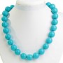 Blue Turquoise bead necklace ball 16mm, length 48cm
