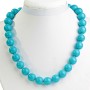Blue Turquoise Bead Necklace 14mm Ball, 49cm Length