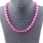 Cat's Eye Bead Necklace 10mm Pink, 45cm