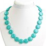 Turquoise Beads with Veins Coin 20mm, 49cm length