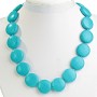 Blue Turquoise Necklace (individual) Coin 22mm+, length 45cm+