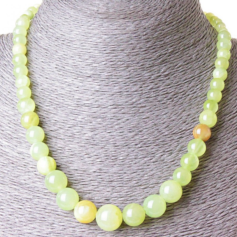 Onyx Bead Necklace with Graduated Beads 6–14mm, 47cm Length (No Knots)
