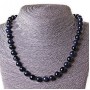 Necklace Aventurine (synthetic) Blue Sand Night of Cairo, smooth 8mm beads, length ±45cm