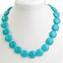 Blue Turquoise Beads (single) coin 18mm+-, length 46cm+