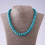 Necklace made of natural stone Turquoise green (raw) with veins bead, diameter 10mm, length 46cm without knot