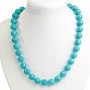 Blue Turquoise Beads with Veining 12mm Ball, 50cm Length