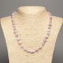 Kunzite Necklace, natural stone faceted beads, diameter 10x8mm, length 48cm