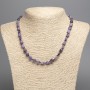 Charoite Necklace natural stone ribbed beads, diameter 10×7mm ±, length 49cm ±