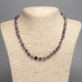 Charoite Necklace, natural stone, tumbled, 8×7 mm, length 50 cm