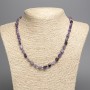 Charoite Necklace, natural stone faceted beads, 8×6 mm, length 50 cm