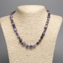 Charoite Necklace with natural stone, faceted beads, diameter 10x8mm, length 50cm