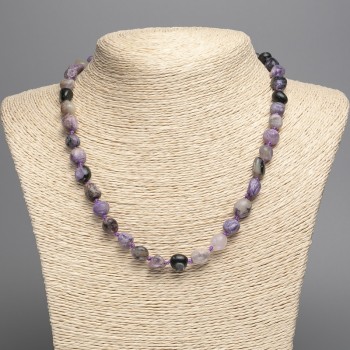 Charoite Beads Necklace, natural stone faceted beads, diameter 12×8mm, length 50cm