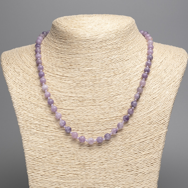 Lepidolite Necklace (Artificial Acrylic) Smooth Round Bead, diameter 6.5mm, length 51cm+