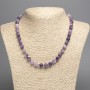 Necklace of Lepidolite (artificial acrylic) smooth bead, diameter 8mm, length 50cm+