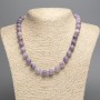 Necklace Lepidolite (artificial acrylic) smooth bead, diameter 10.5mm, length 50cm+