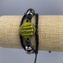 Eco-leather bracelet with gold claws, adjustable sliding fit, 1 pc