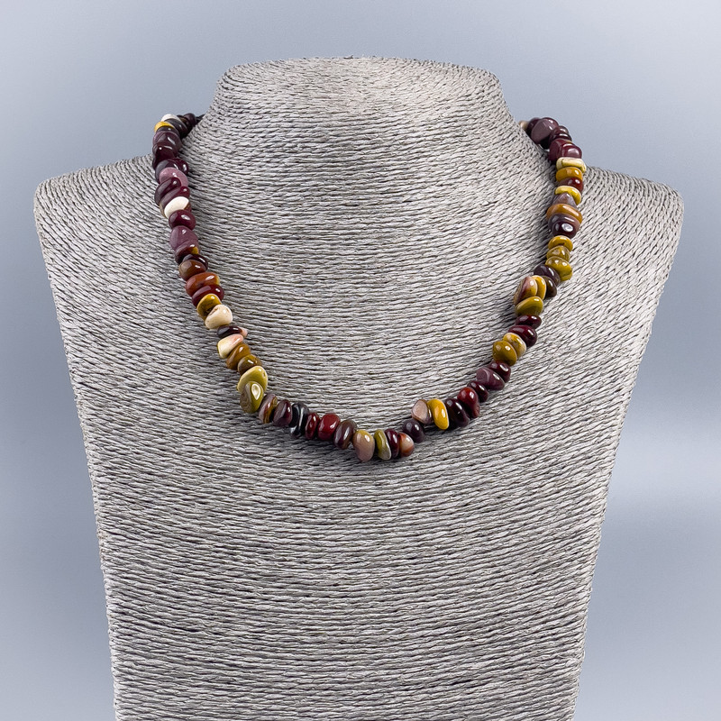 Jasper Moonstone Nugget Bead Necklace 8x5mm, 48cm length (approx.)