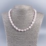 Necklace made of natural stone Rose Quartz faceted beads, diameter 9x10-12mm, length 48cm