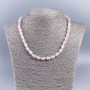 Necklace made of natural stone Pink Quartz cylinder beads, diameter 6×9 mm ±, length 48 cm ±