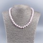 Rosé Quartz Bead Necklace with Faceted Round Beads, 8 mm diameter, ~48 cm length