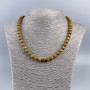 Landscape Jasper Bead Necklace with a Grenaded Cube, diameter 7mm±, length 48cm±