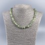 Necklace made from natural prehnite, faceted cube beads, 8mm diameter, length 48cm