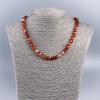 Natural stone Sardonyx necklace with a faceted cube bead, 7mm diameter, length 48cm