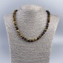 Tiger's Eye Bead Necklace, Faceted Cube 7mm, 48cm Length