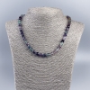 Natural stone Necklace Fluorite cube faceted, diameter 7mm±, length 48cm±