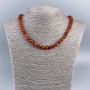 Carnelian Necklace with Natural Stone Carnelian Cube Beads, 7mm Diameter ±, Length 48cm ±